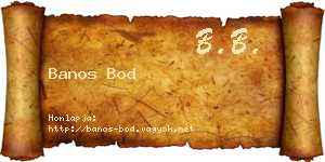 Banos Bod névjegykártya